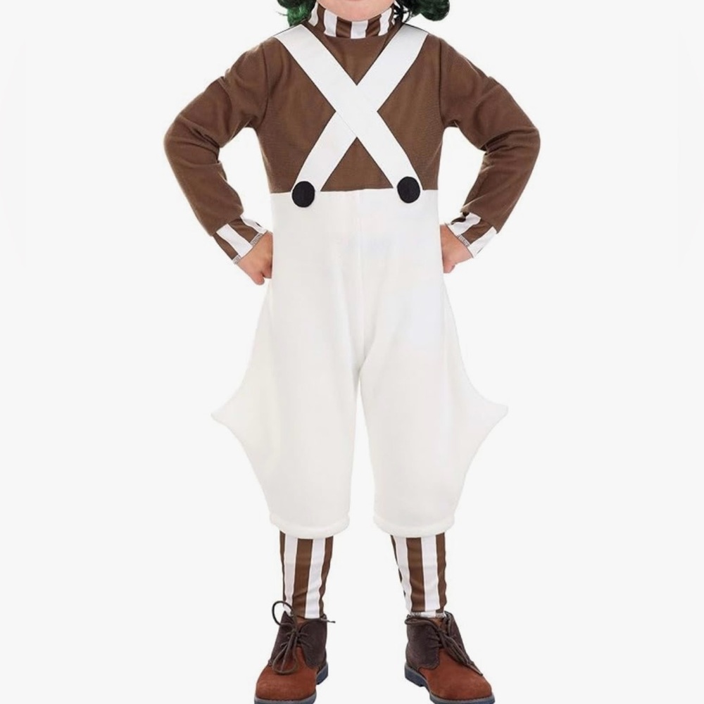 Toddler Willy Wonka Oompa Loompa Costume, Chocolate Factory Worker